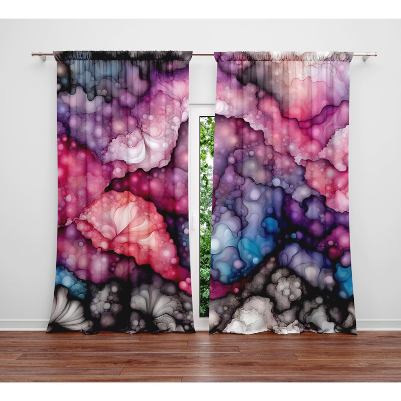 Paire de rideaux semi-transparents en polyester Edwing, L 56 po x L 78 po