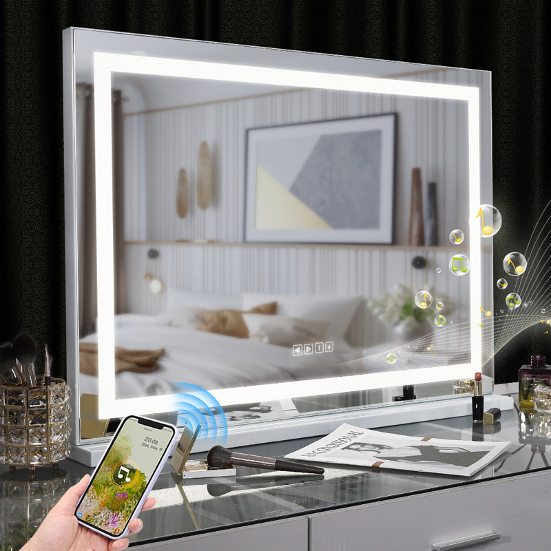 Assis Rectangle Bluetooth LED Metal Mirror
