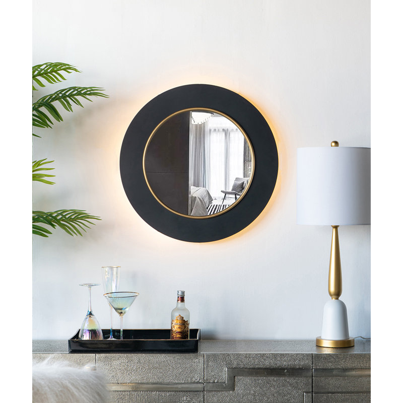 Miroir d'appoint Makayla, H 23,6 po x l 23,6 po x P 2,2 po