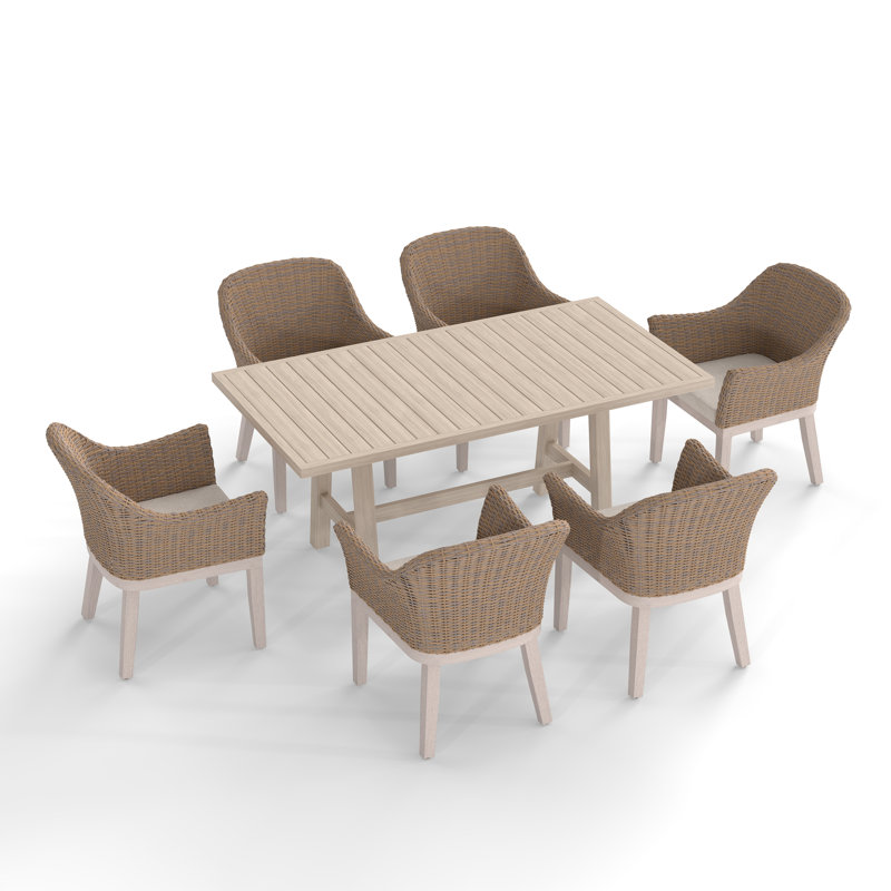 Ensemble repas d'extérieur pour 6 personnes avec coussins, 6, H 30 po x l 67 po x P 35 po