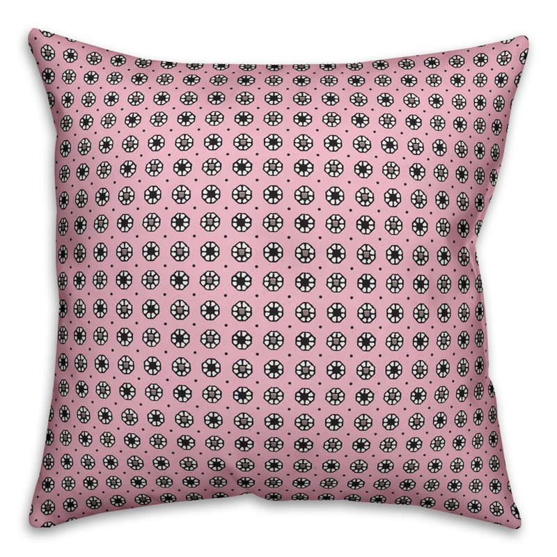 Coussin Pixel, 16 po x 1 po, Rose, Extérieur