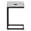 Table d'appoint en stratifié gris avec structure en métal noir - tiroir de rangement pour base de chambre à coucher et salon optionnel
