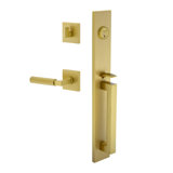Viaggio Quadrato One-Piece Handleset With D Grip With Quadrato Rosette And Contempo Fluted Lever
