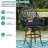 10-piece Outdoor Bar Set, All Weather Cast Aluminum Patio Bar Furniture With 8 Cushioned Swivel Bar Stools, Large 64" Square Patio Bar Height Table With Detachable Lazy Susan, 2" Umbrella Hole-1558865285