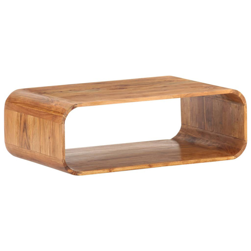 Peabody Solid Wood Floor Shelf Coffee Table with Storage