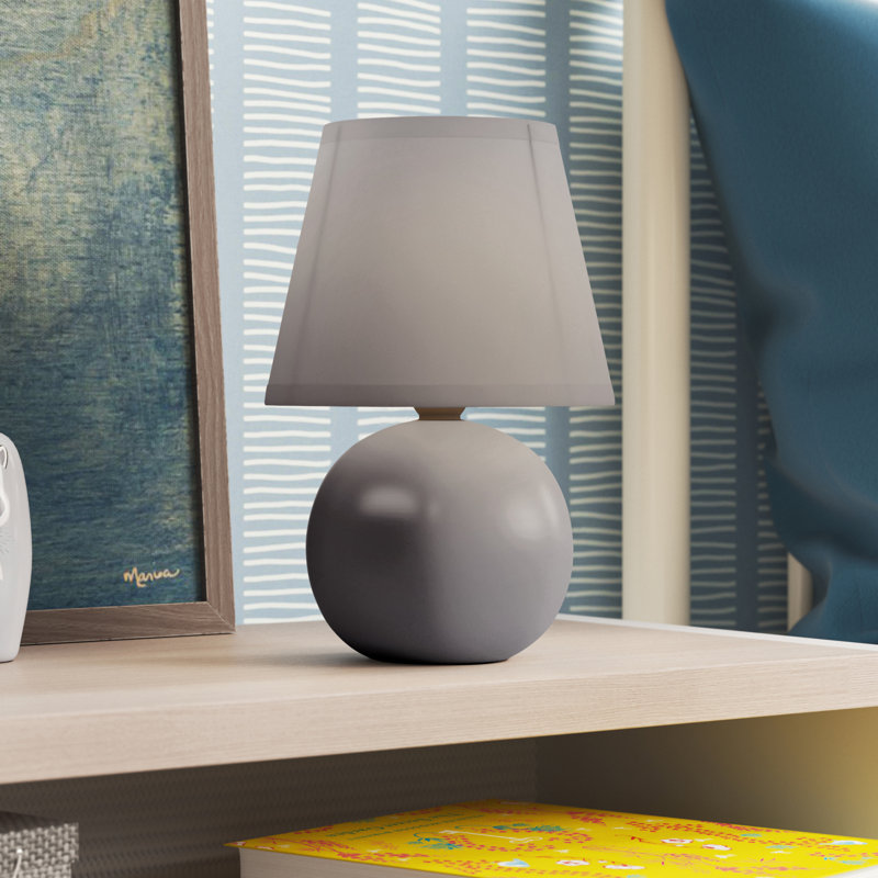 Amishi Ceramic Table Lamp, Gray, No