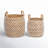 Banana Leaf Handmade String Detail Decorative and Functional Storage Basket with Handles