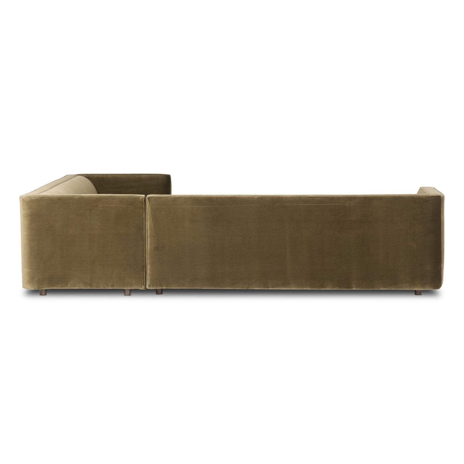 Fitch Velvet Corner Sectional, Left Hand Facing, Surrey Olive Performance Velvet