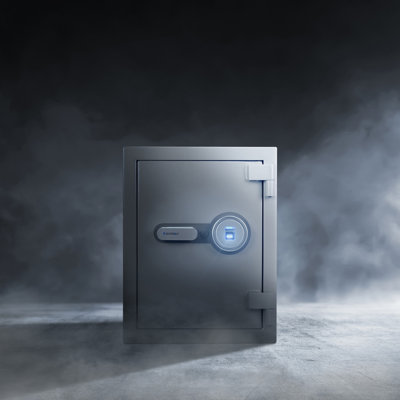 1.64 CUBIC FT BIOMETRIC FIREPROOF SAFE, GREY