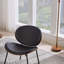 Chaise longue simple en cuir noir Mid-Century