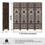 Paravent 4 panneaux en bois - Paravent pliant sculpté à la main en bois 71 po x 71 po, cloison décorative réversible portative fonctionnelle pour bureau à domicile, brun foncé
