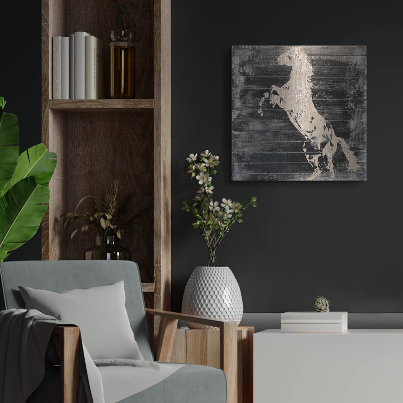 Art mural en métal «Horse Reward II» par Irena Orlov, H 24 po x l 24 po
