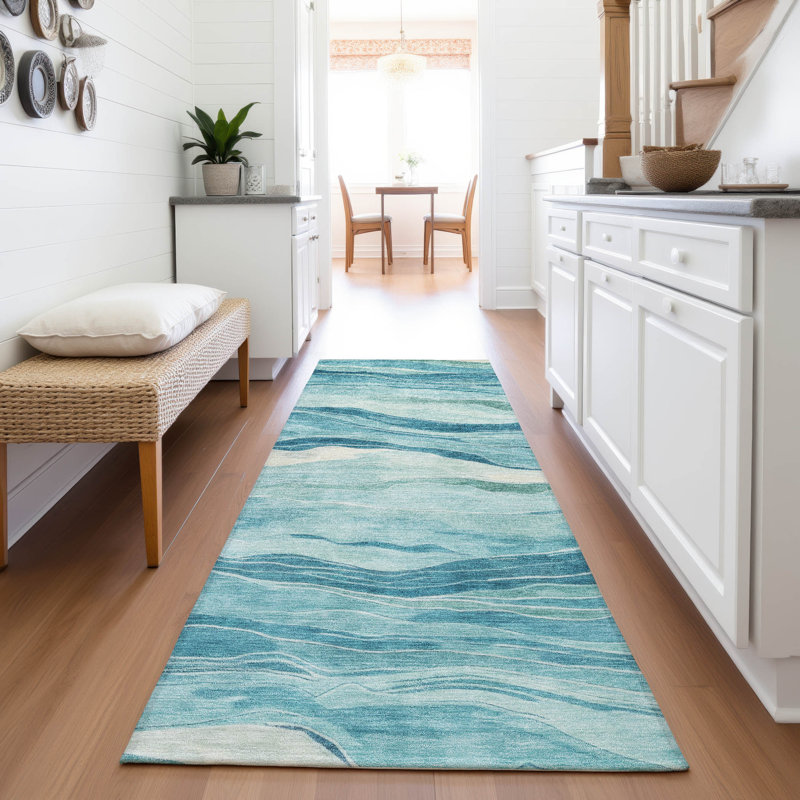 Premium Machine Washable Alijah AMF1246 Stripes Rug, Runner 2'3" x 7'6"