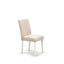 L'ensemble de mobilier de salle à manger 5 pièces comprend une table de salle à manger ronde avec piédestal et 4 chaises rembourrées en tissu de lin beige clair, 42 x 42 pouces, lin blanc-226326142-226326143-155670542