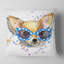 Mignon chiot avec des lunettes bleues - Coussin imprimé animal-29515918-29515922