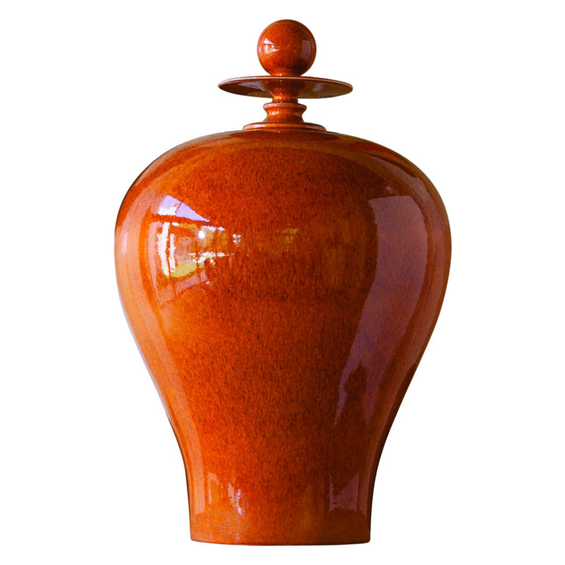 Pot Happy Temple - émeraude - grand, Orange