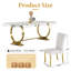 Ensemble de table de salle à manger 5 pièces de luxe blanc et doré avec 4 chaises en cuir blanches-819436155-819436158-819436152