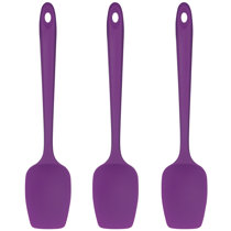 Restaurantware Purple Silicone Mixing Spoon - 10 1/2 inch x 2 1/4 inch x 3/4 inch - 1 Count Box