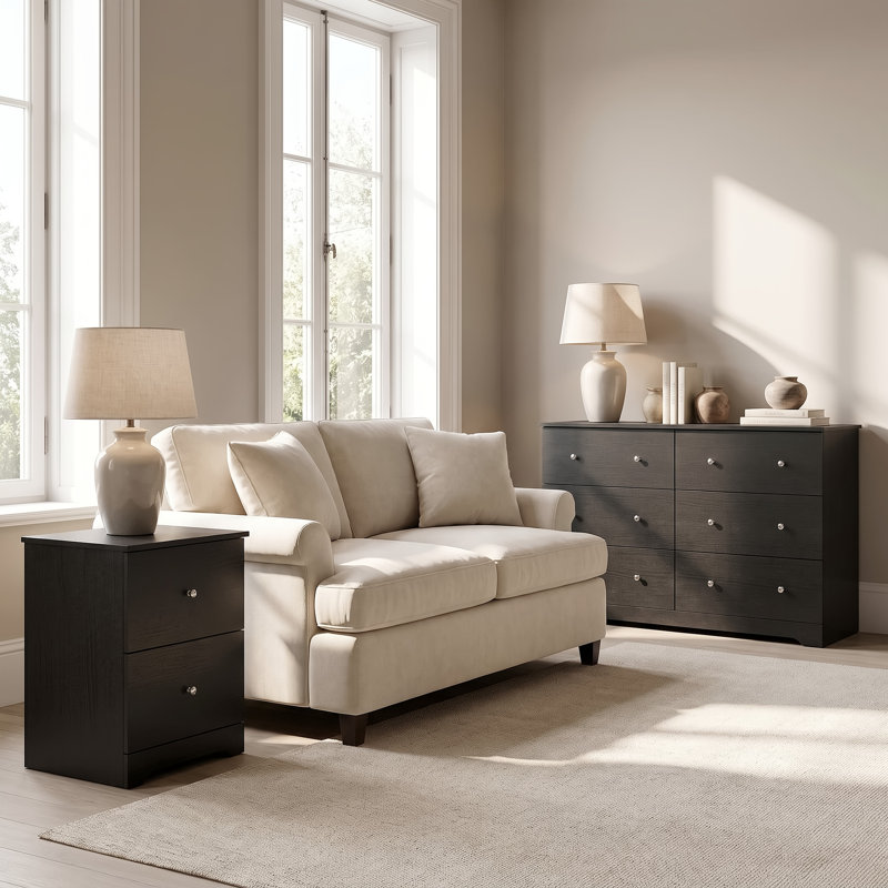 Blaklee 2 Pieces Bedroom Set, Black Oak