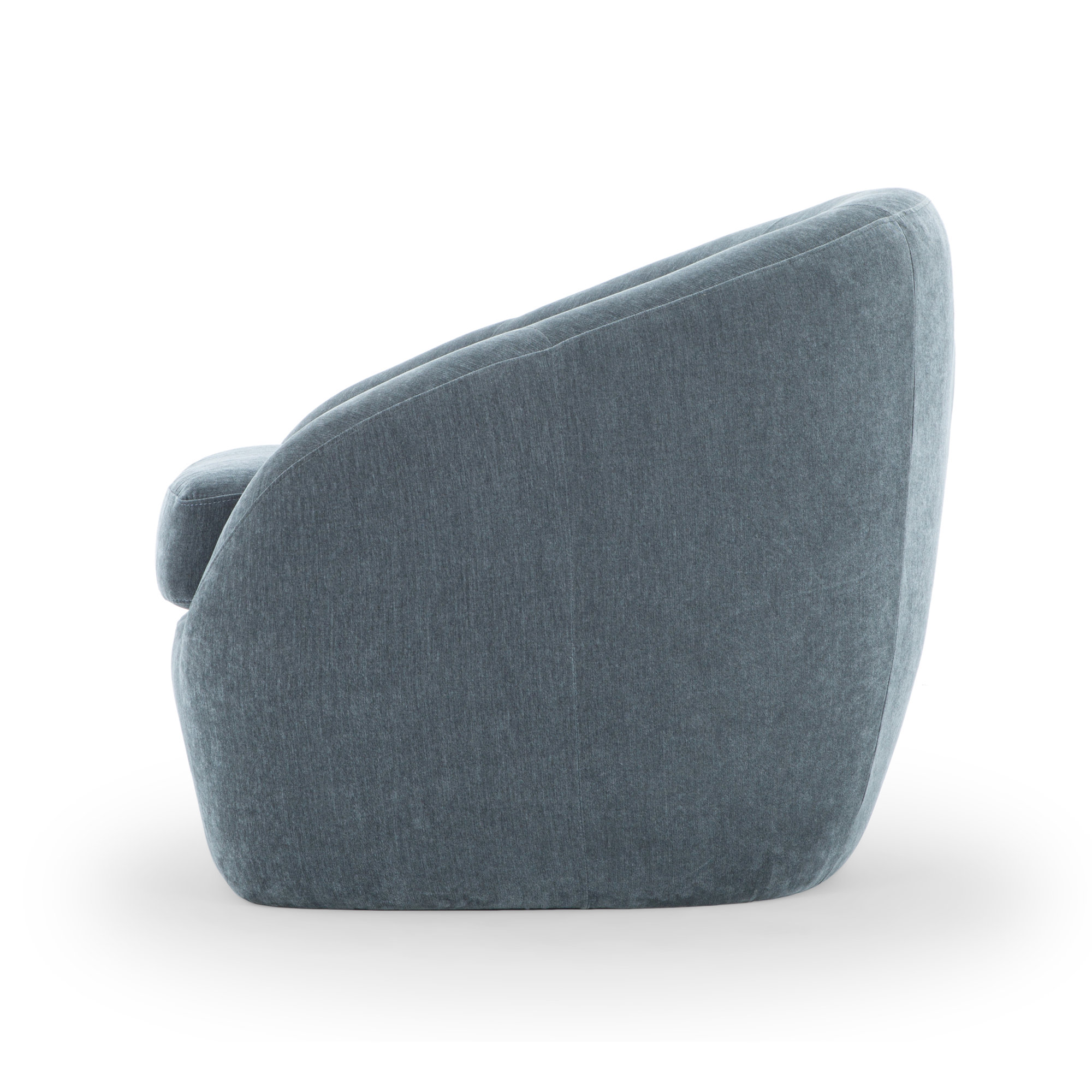 Stargazer Upholstered Barrel Chair, Blue Performance Chenille