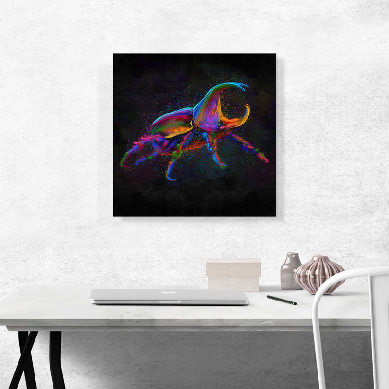 «Rhinoceros Beetle Horn Unicorn», impression sur toile tendue, H 18 po x l 18 po x P 0,75 po