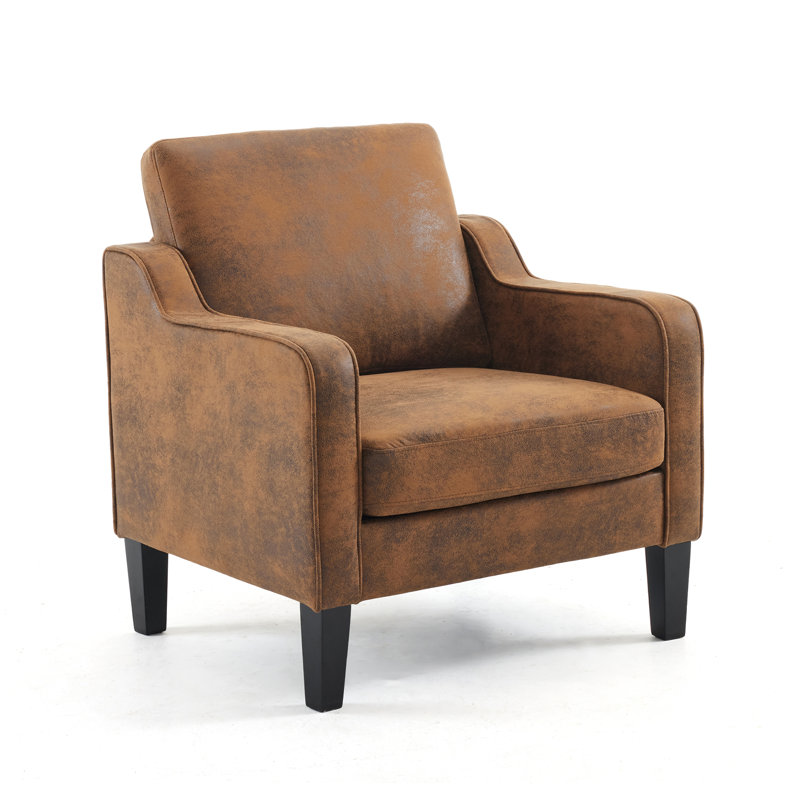 Amaryia Upholstered Armchair, Brown Linen Blend