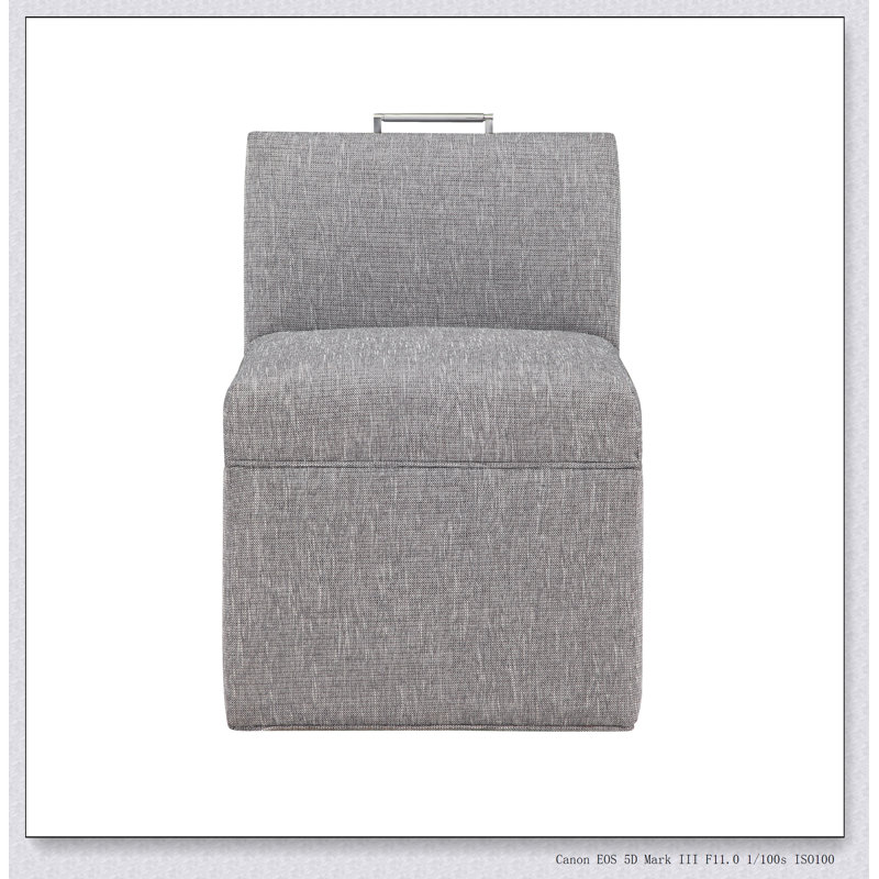 Chaise sans accoudoirs en tissu gris