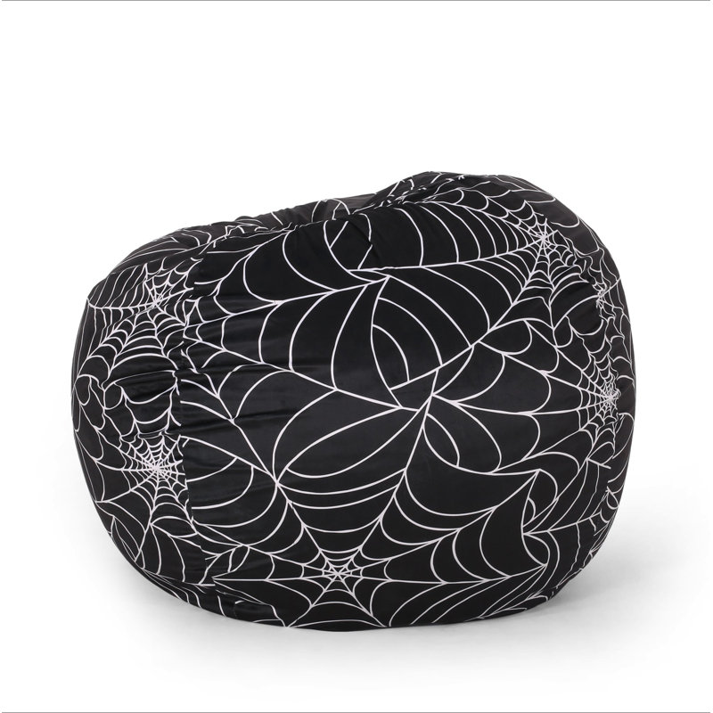 Fauteuil à billes 3 pi Spiderweb, noir et blanc