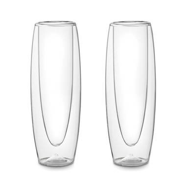 Outset Double Wall Whiskey Glasses, Set of 2, Borosilicate Glass 