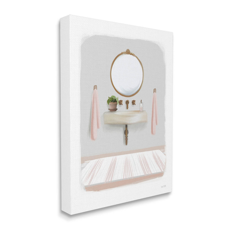 Art mural sur toile Cozy Bathroom Sink Scene par House Fenway, H 48 po x l 36 po x P 1,5 po