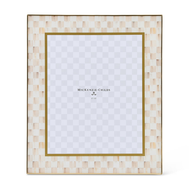Mocha Check Glass Frame, 8" W X 10" H