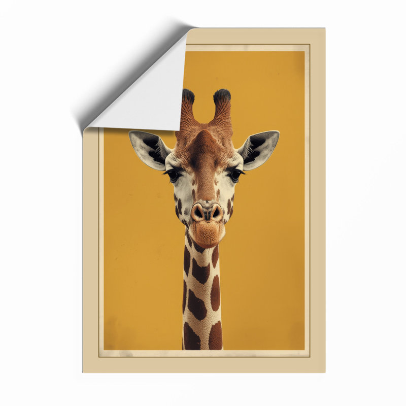 Giraffe Portrait Modern - Framed Print, Unframed, A2 - 59.4 x 42.0 cm
