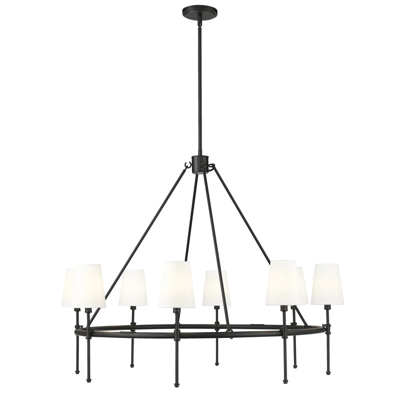 Heise 40" Wide 8-Light Chandelier -, Matte Black