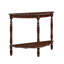 Console demi-lune circulaire rétro avec plateau et pieds en bois massif-1725257245