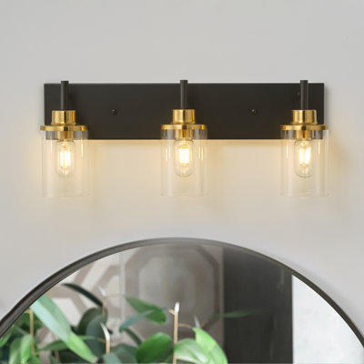 Addam 3 - Light Dimmable  Vanity Bathroom Wall Sconce With Clear Glass