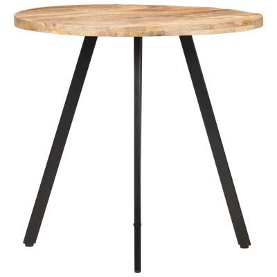 Pinehurst Mango Round Wood Top Dining Table with Iron Base