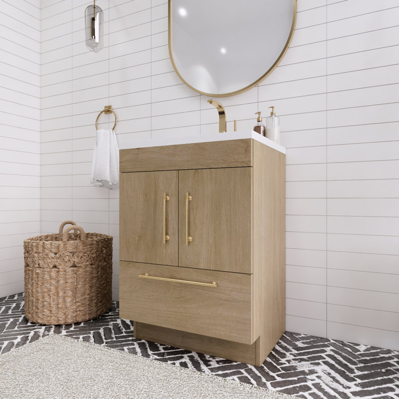 Spring 24" Single Bathroom Vanity, White Oak