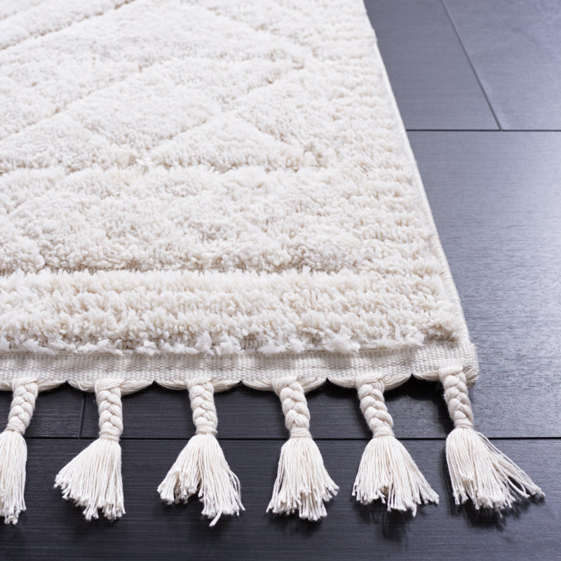 Tapis ivoire / beige Maxfield, Rond 6 pi 7 po