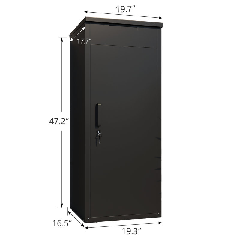 Boîtes de livraison express pour l'extérieur, Noir, H 47,2 po x l 19,7 po x P 19,7 po