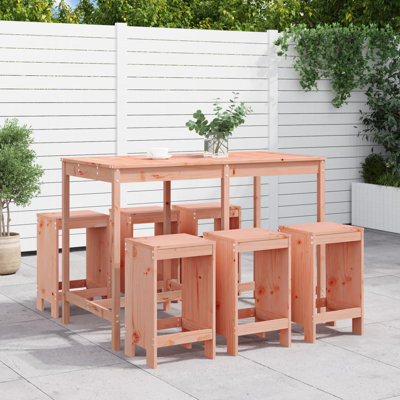 Ayane Brayden Studio Bar Set with Wood Frame and Solid Wood Outer Material