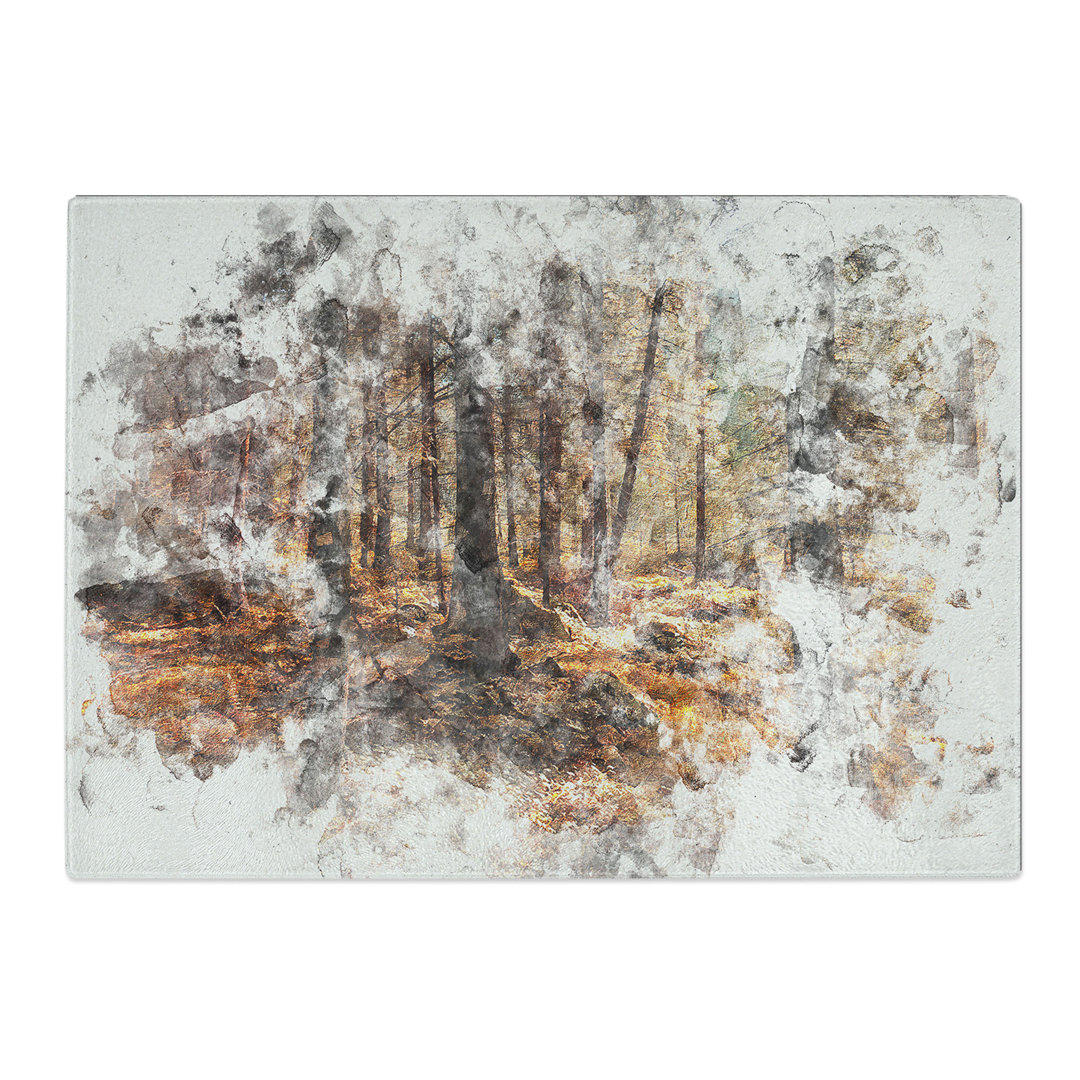Tempered Glass Within the Woods Watercolour Chopping Board