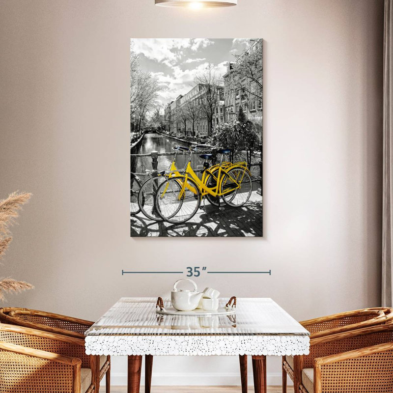 Mehar Yellow Bikes Pop, 48" H x 32" W