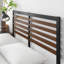 Samorah Metal Bed frame with Bamboo slatter Headboard-1289571800
