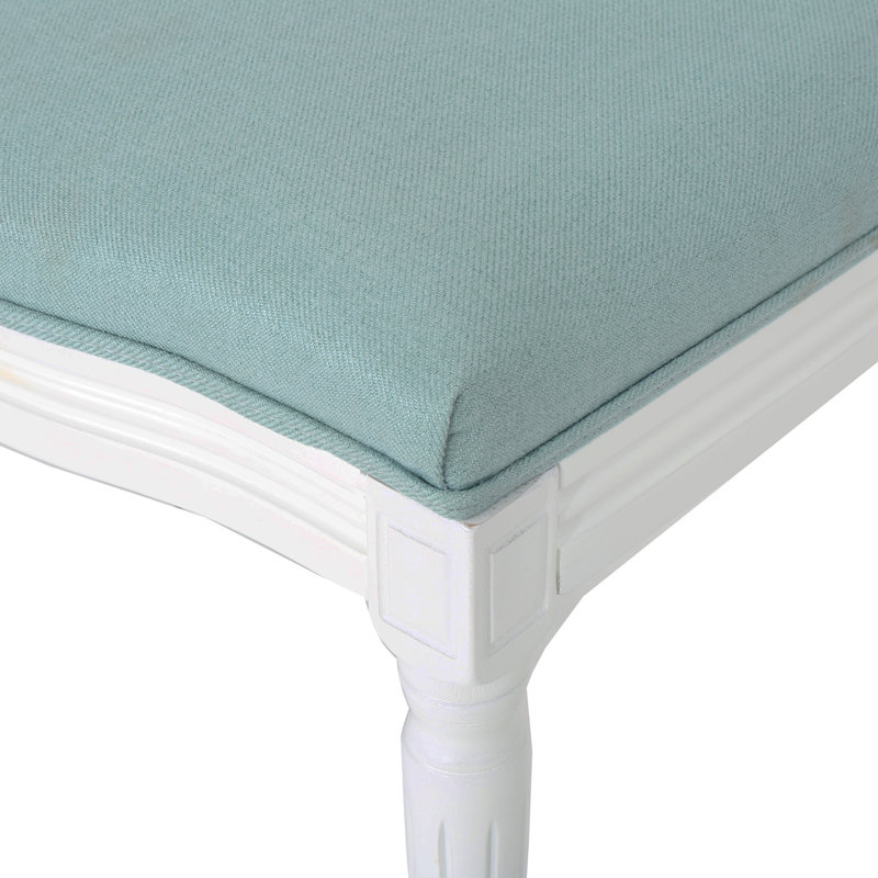 Chaises d'appoint rembourrées, Bleu clair, Blanc