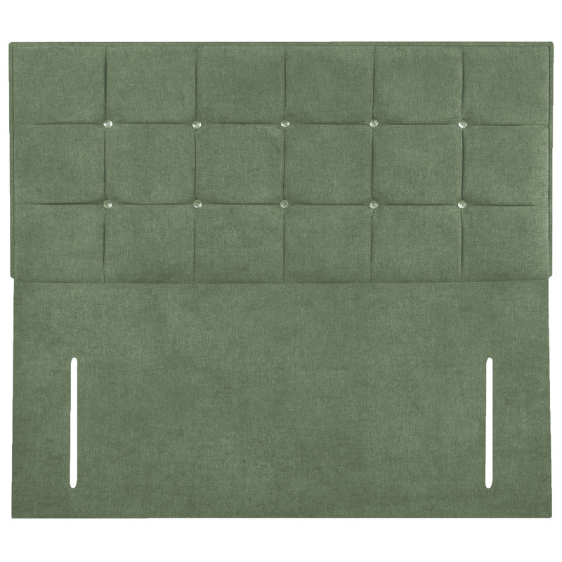 Glamour Upholstered Headboard, Small Double (4'), Plush Sage, Velvet