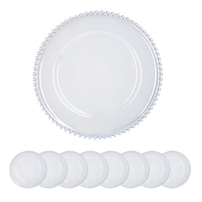 8 Pack Plastic Charger Plate, D13"