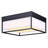 Jivon 12 In. 1 Light Integrated LED Black Contemporary Flush Mount With White Fabric Shade