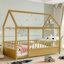Lit de plancher en bois avec cadre de toit de maison, garde-corps de clôture-1727387648