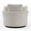 Upholstered Teddy Swivel Armchair With Footstool-262025172