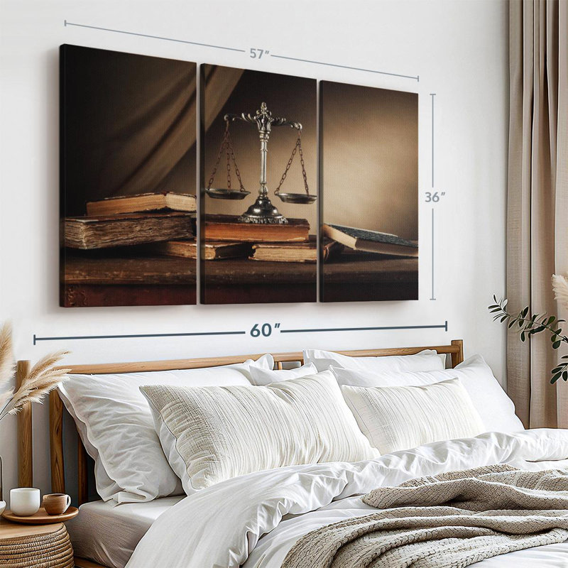 «Silver Scales Of Justice» sur, H 36 po x l 57 po x P 1,25 po